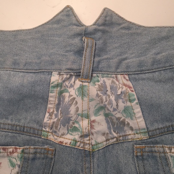 Vintage from Paris jean skirt w floral details - Picture 1 of 3